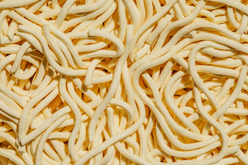 close up of dried instant ramen noodles