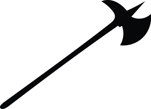 bardiche pole axe silhouette vector icon