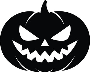 Halloween pumpkin silhouette vector icon