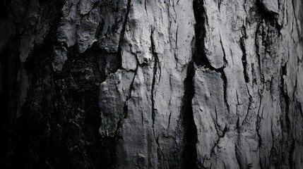 Abstract Tree Bark Texture Black and White Photo
