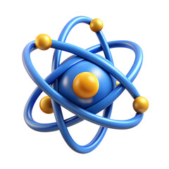 Modern 3D Atomic Icon with Sleek Design