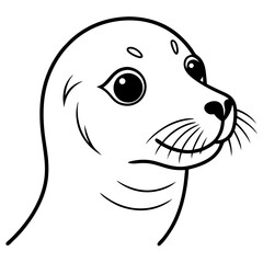  "Seal Head Vector Animal Graphic Design File for Digital Use"