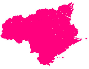 徳島県　地図　マゼンタ　斑点　イラスト