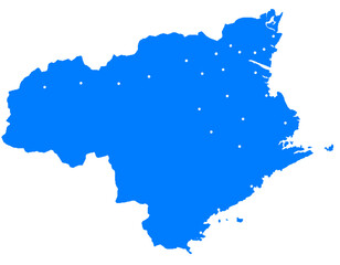 徳島県　地図　ブルー　斑点　イラスト