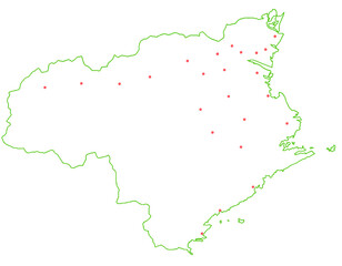 徳島県　地図　白　斑点　イラスト