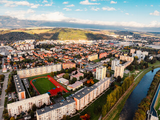 Liptov region with mountains around. Liptovsky Mikulas landspace, slovakia.
