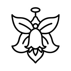 angel s trumpet flower line drawn vector art - illustration angel s trumpet flower isolated transparent background