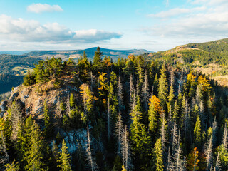 Sunset over Liptov region with Tatras mountains  landscape, Slovakia.