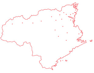 徳島県　地図　白　斑点　イラスト