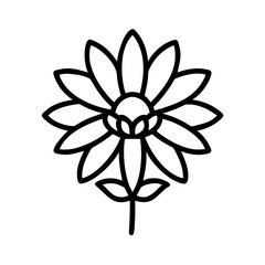 bee balm flower line drawn vector art - illustration bee balm flower isolated transparent background