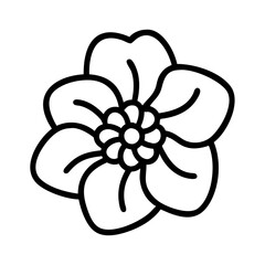 begonia flower line drawn vector art - illustration begonia flower isolated transparent background