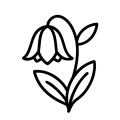 bluebell flower line drawn vector art - illustration bluebell flower isolated transparent background
