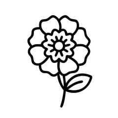 carnation flower line drawn vector art - illustration carnation flower isolated transparent background