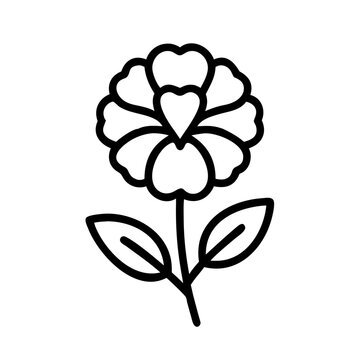 recommend clip art: carnation flower line drawn vector art - illustration carnation flower isolated transparent background