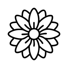 coreopsis flower line drawn vector art - illustration coreopsis flower isolated transparent background