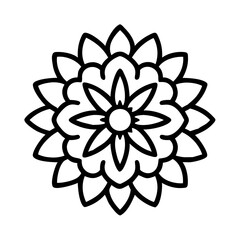dahlia flower line drawn vector art - illustration dahlia flower isolated transparent background