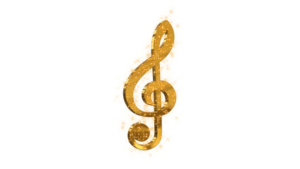 golden 3d music note and shiny glittering gold stars isolated on transparent background , png social media and story design element