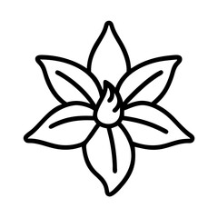 daylily flower line drawn vector art - illustration daylily flower isolated transparent background