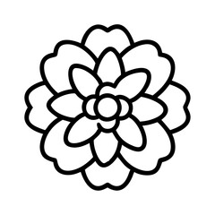 lantana flower line drawn vector art - illustration lantana flower isolated transparent background