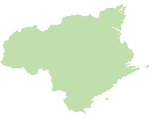 徳島県　地図　黄緑　イラスト