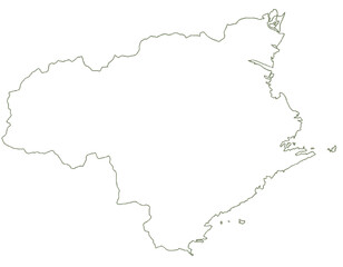 徳島県　地図　白　イラスト