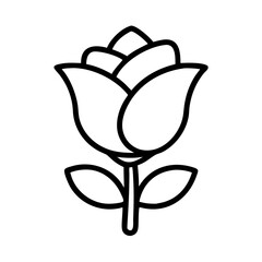 rose flower line drawn vector art - illustration rose flower isolated transparent background