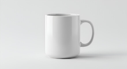 Fototapeta premium Realistic mockup of a white ceramic coffee mug on a white background