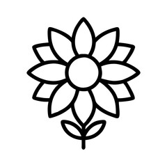 sunflower flower line drawn vector art - illustration sunflower flower isolated transparent background