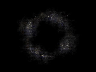 Bright sparks of light and color explode from a black space like magic stars in a dynamic animation