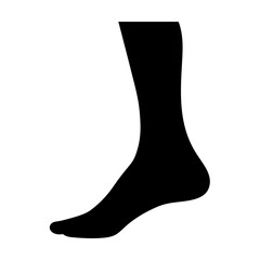 Pair of black socks or foot coverings isolated on white background