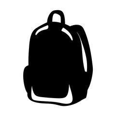 Silhouette of a simple black backpack, great for back to school season