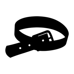 Black belt with buckle as a fashion accessory and clothing item symbol