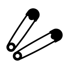 Two stylized black thumbtacks on a white background creating a minimalistic look