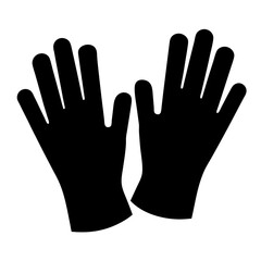 Protective Gloves Icon Two Black Gloves Side by Side with Fingers Extended