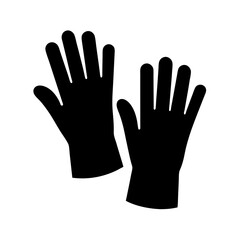 Protective Gloves Icon Two Black Gloves Side by Side with Fingers Extended