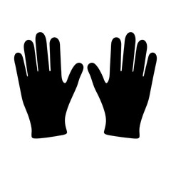 Protective Gloves Icon Two Black Gloves Side by Side with Fingers Extended