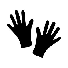 Protective Gloves Icon Two Black Gloves Side by Side with Fingers Extended