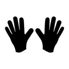 Protective Gloves Icon Two Black Gloves Side by Side with Fingers Extended
