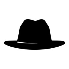 Classic black fedora hat with a distinctive silhouette and stylish design