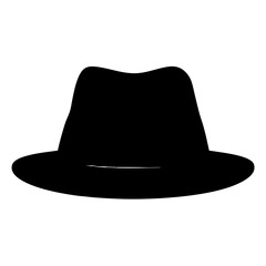 Silhouette of a classic fedora hat casting a mysterious and timeless shadow
