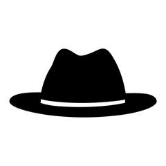 Classic Black Fedora Hat Illustration with a Simple, Elegant Design
