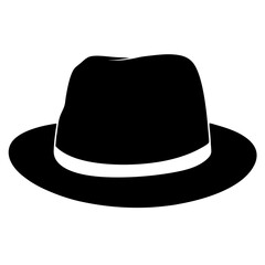 Silhouette of a classic fedora hat with a contrasting hatband