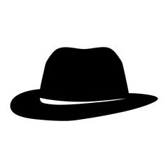 Simple yet stylish black fedora hat illustration on a white background