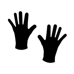 Symmetrical pair of silhouette hand prints on a clean white background