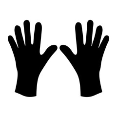 Two Open Hands in Black Silhouette Showing Palms and Fingers
