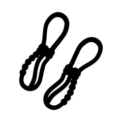 Two Black Hair Ties with Beaded Detail on a White Background