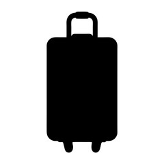 Black silhouette of a rolling suitcase for travel and vacation trips