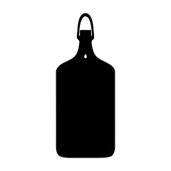 Silhouette of a vintage glass demijohn used for fermenting wine or beer