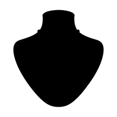 Black silhouette of a mannequin stand with a simple beaded necklace