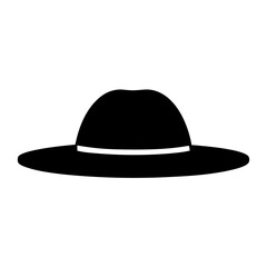 Black hat with white band for sun protection against ultraviolet rays